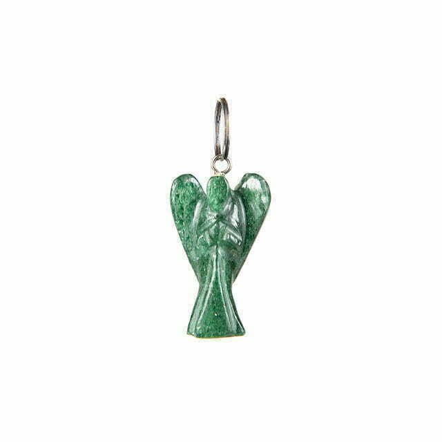 Green Jade crystal Angel Pendant