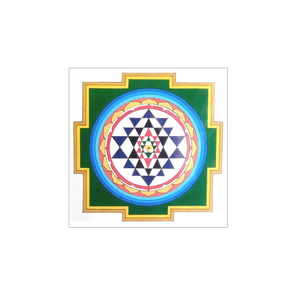 Hand Painted Shree Yantra on Canvas Cloth