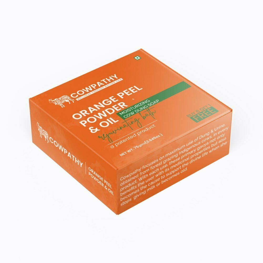 Cow Dung Soap - Orange Peel & Orange Oil
