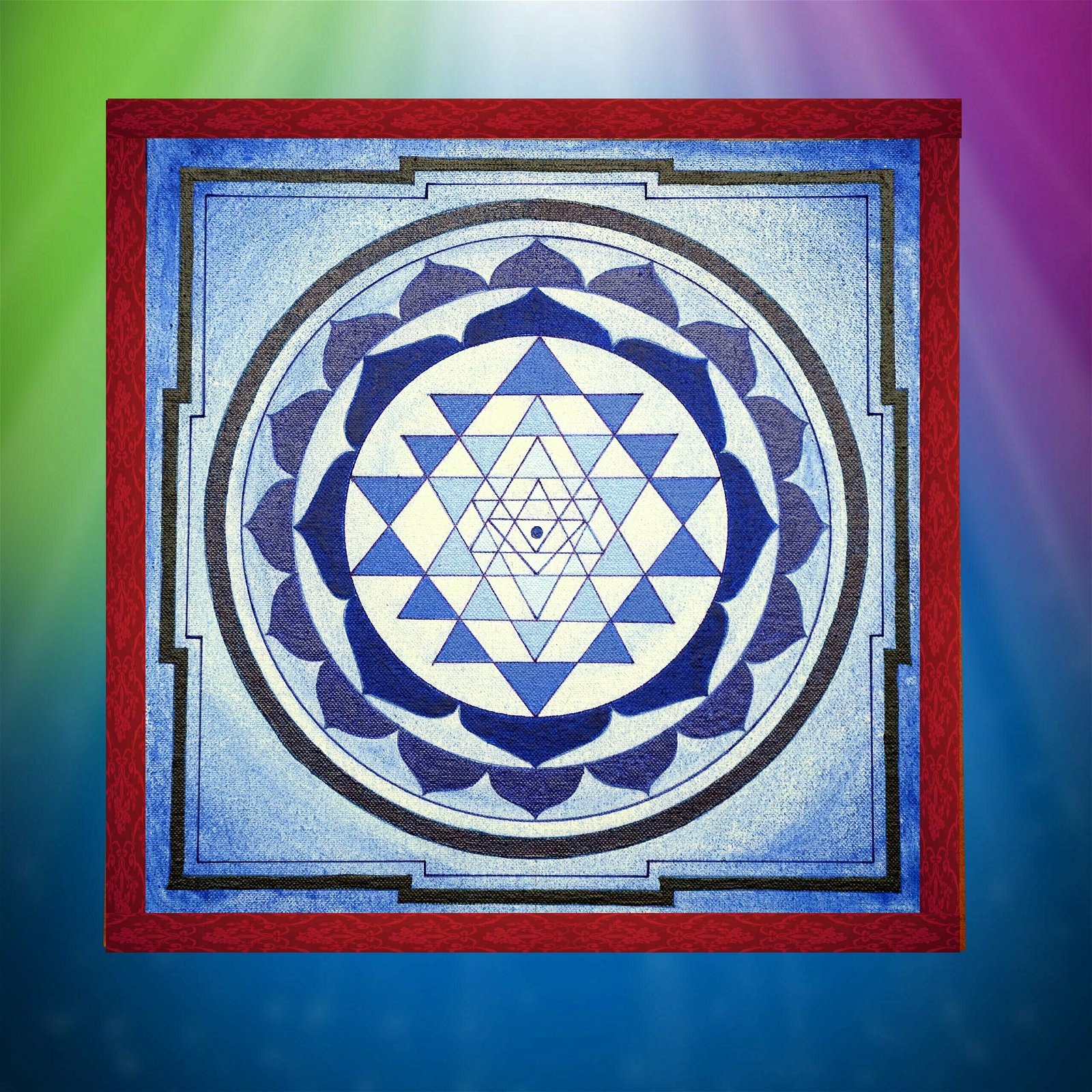 Waterproof Hand Painted Shree Yantra with Frame