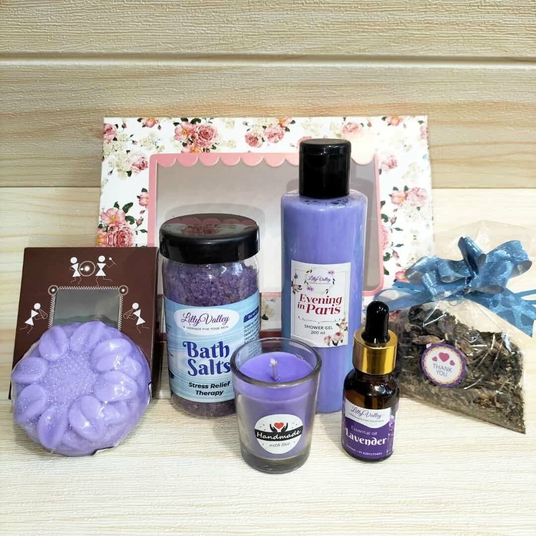 Lavender Relaxation Pack, Gifting Kit, Set of 5 Gift Hamper