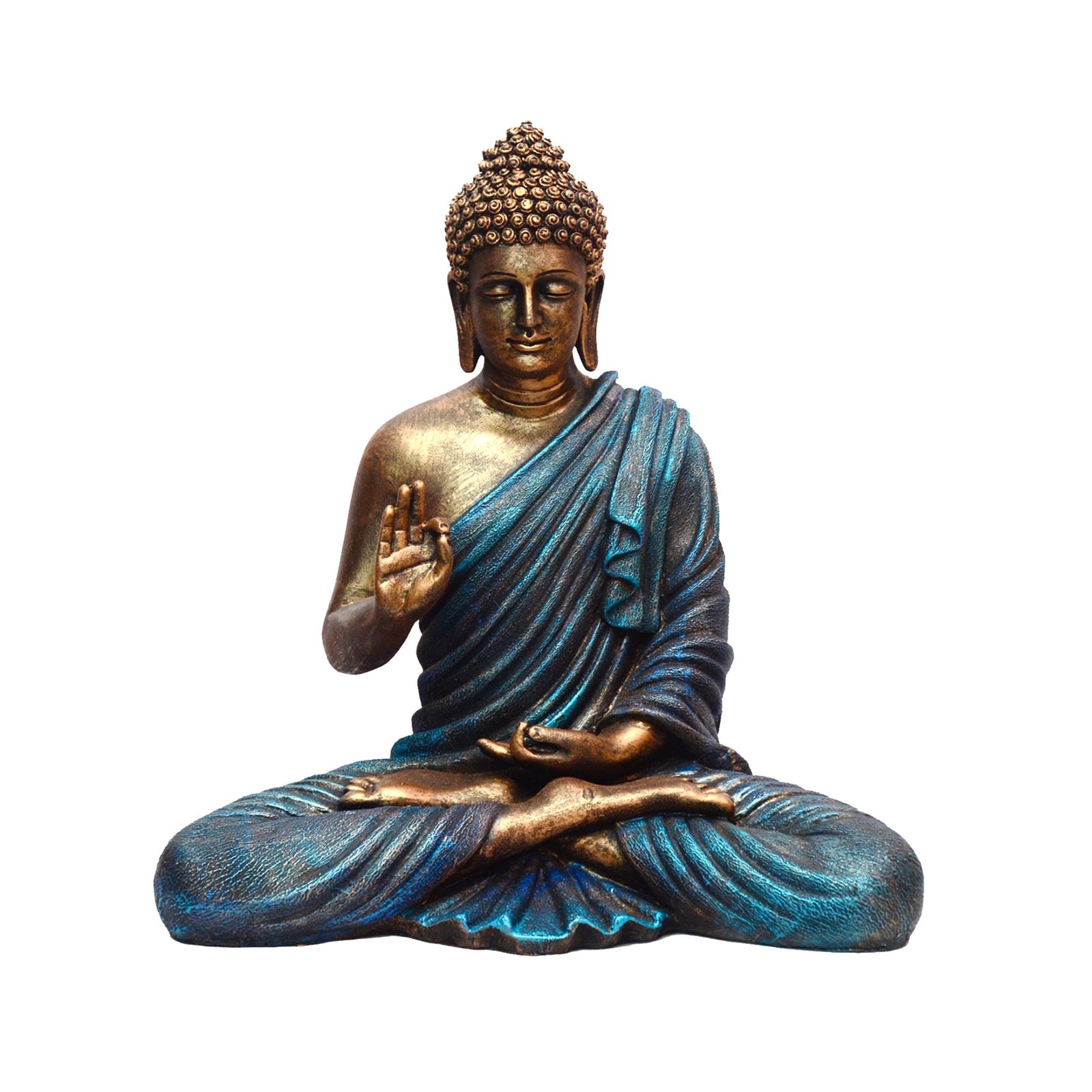 Buddha Idol Bronze & Blue Color