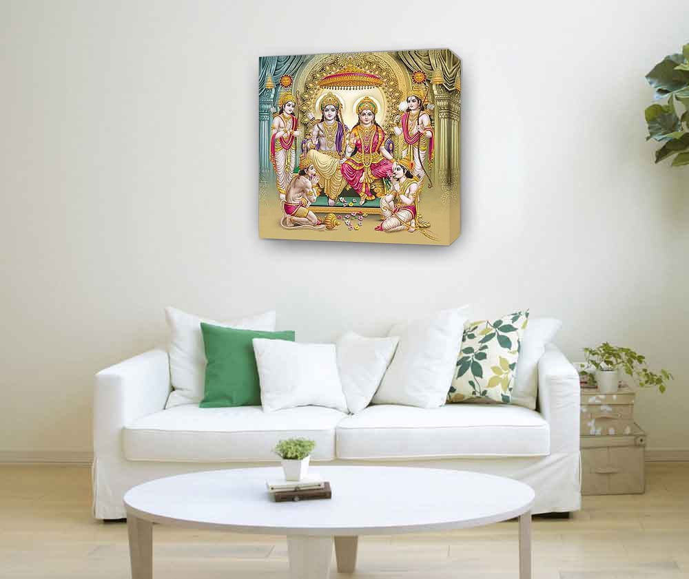 Lord Ram Darbar Painting Canvas gallery wrap