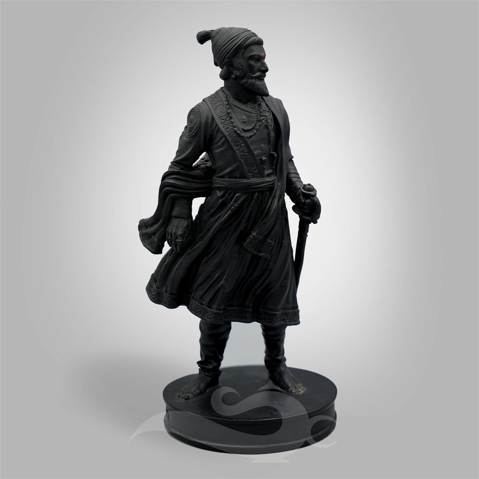 Shivaji Maharaj Standing Statue - Black