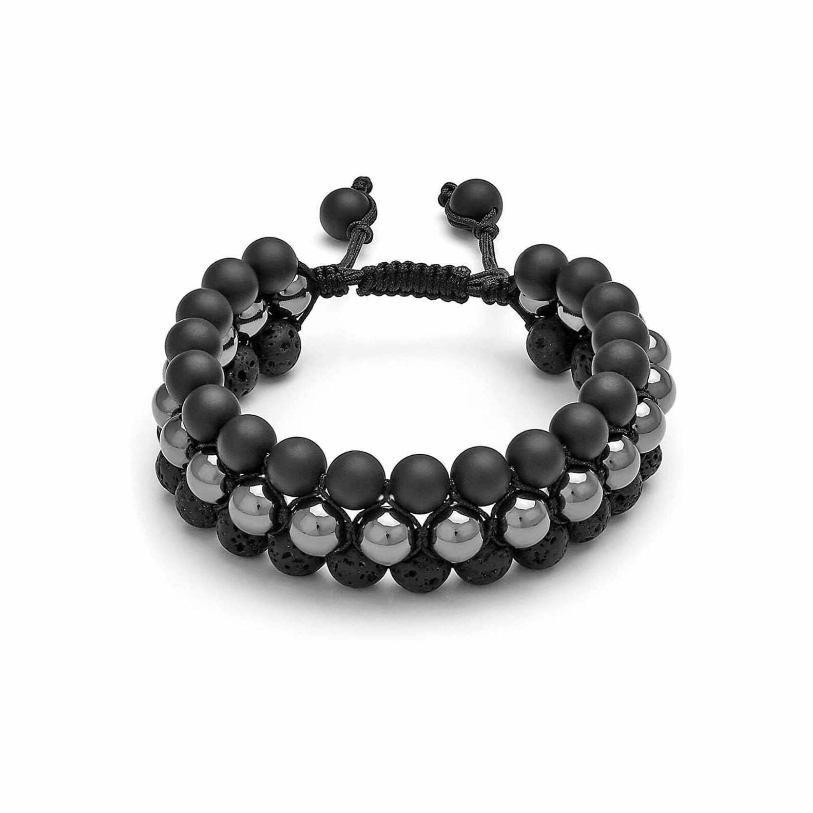 Buy Black Stainless Steel with Black Agate Bracelet Online - Inox Jewelry  India
