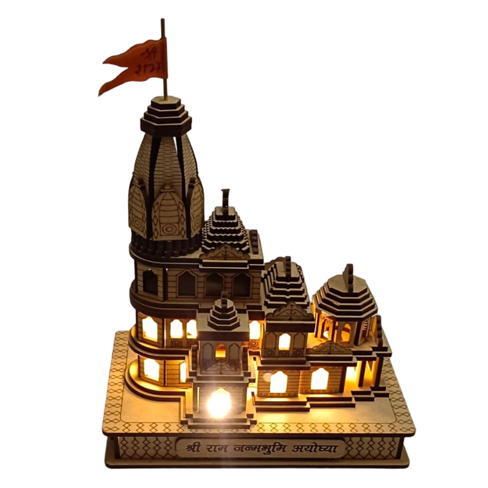 Shree Ram Janmabhoomi Wooden Temple Ayodhya With Light